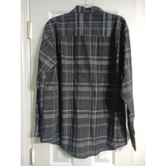 Men's Haggar Long Sleeve Button-down Shirt Size L Black Plaid - Picture 4 of 4